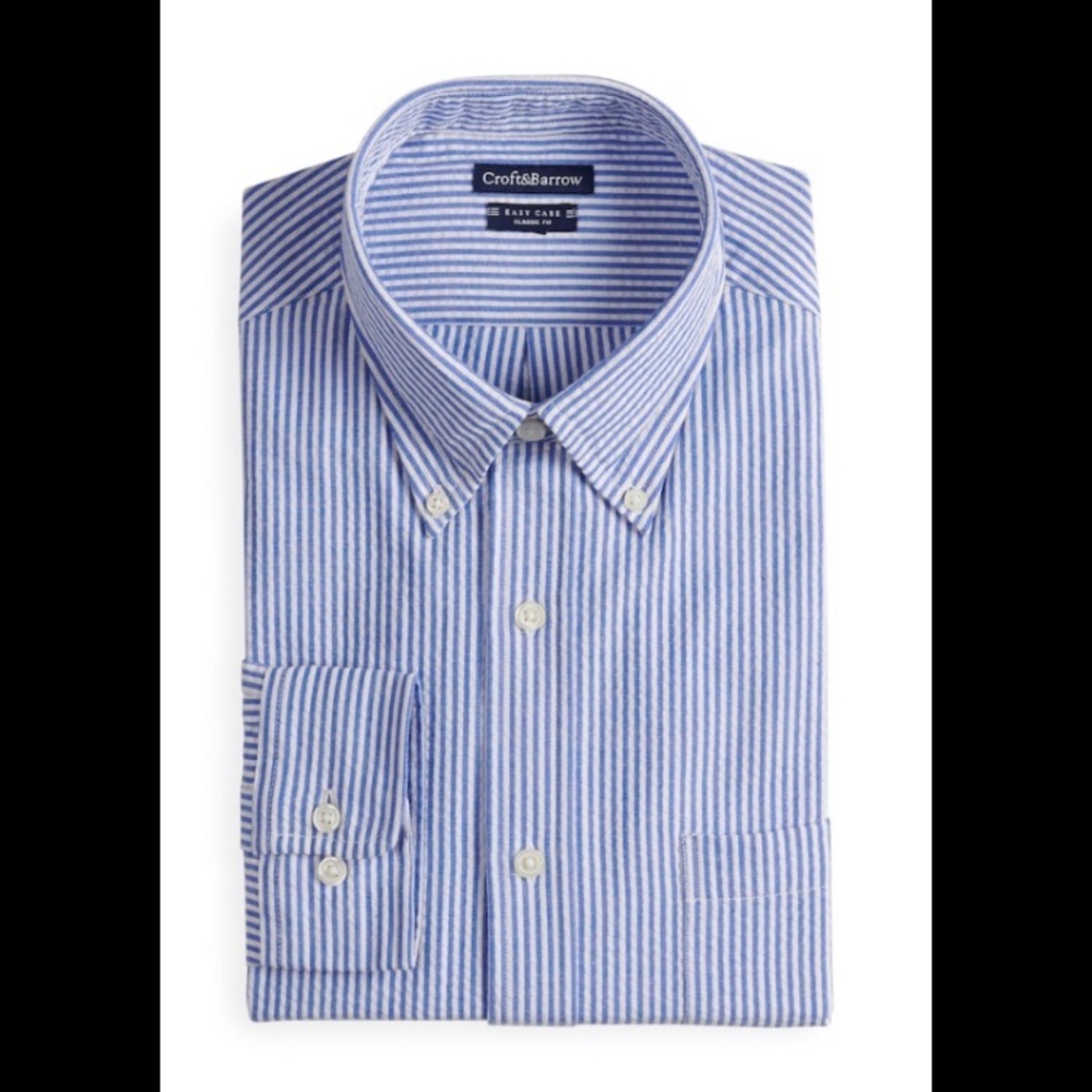 Croft & Barrow Men’s Button-Up Shirt - Blue/White